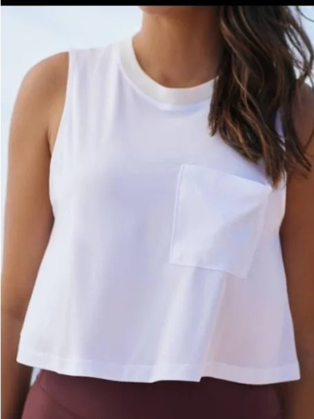 Free People Movement White Cropped Tank Top
